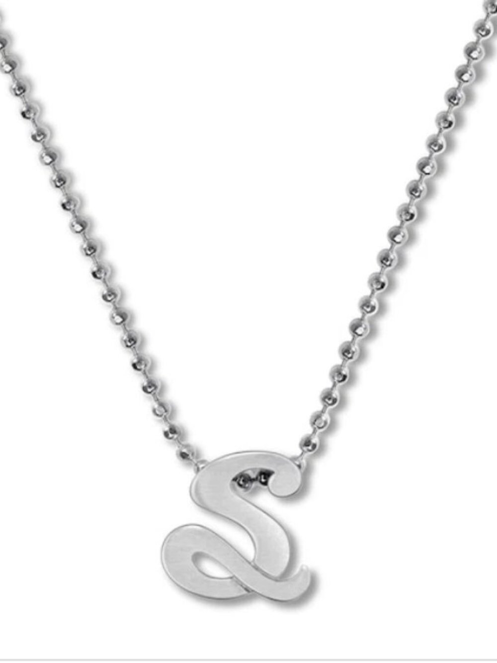 Alex Woo Lowercase Initial 16" Pendant Necklace in Sterling Silver - S